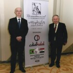 Embaixador do Brasil na República do Iraque, Luís Ivaldo Villafañe Gomes Santos, e presidente da Câmara de Comércio e Indústria Brasil Iraque em Bagdá, Wathiq Hindo